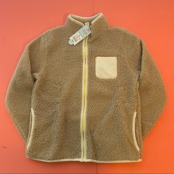 Cat & Jack girls medium zip up, pocketed Sherpa Jacket. NWT.  Girls size medium. - Picture 3 of 7